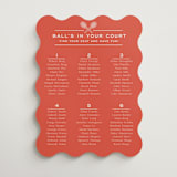 "Racquet" - Custom Seating Charts in Verona Sunset by Megan Davis - Front