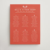 "Racquet" - Custom Seating Charts in Verona Sunset by Megan Davis - Front