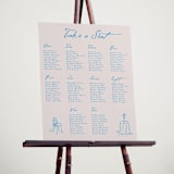 "Handdrawn little things" - Custom Seating Charts in Sky Whispers by Cass Loh - In Use