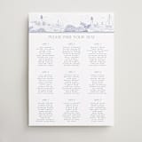 "Coastal Toile" - Custom Seating Charts in Periwinkle by Jenna Holcomb - Front