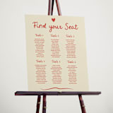 "Big Heart Wedding" - Custom Seating Charts in Cherry by Ani Somi - In Use
