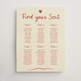 "Big Heart Wedding" - Custom Seating Charts in Cherry by Ani Somi - Front