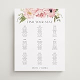 "Timeless Blooms" - Custom Seating Charts in Peony by Susan Moyal - Front