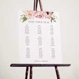 "Timeless Blooms" - Custom Seating Charts in Peony by Susan Moyal - In Use