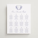 "watercolor flowers crest" - Custom Seating Charts in Dusty Blue by Cass Loh - Front