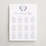 "watercolor flowers crest" - Custom Seating Charts in Dusty Blue by Cass Loh - Front