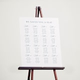 "Coastal Charm" - Custom Seating Charts in Dusty Blue by Jennifer Postorino - In Use