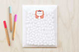 "Cool Cat" - Custom Stickers in Salmon by Shannon Hays - Front