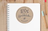 "100% Handmade" - Custom Stickers in Kraft by Jennifer Thomke - Front