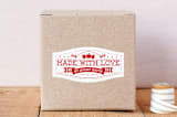 "Made With Love Jar Label" - Custom Stickers in Red Delicious by Megan Kelso - Front