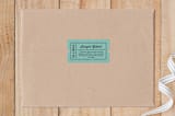 "Quotable Bookplate" - Custom Stickers in Turquoise by Olivia Raufman - Front