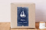 "Sail Away" - Custom Stickers in Navy by Rebecca Bowen - Front
