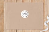 "Glittered Monogram" - Custom Stickers in Golden Seal by Erin Deegan - Front