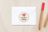 "Heartfold Greetings" - Custom Stickers in Fuschia by Paper Rose - In Use