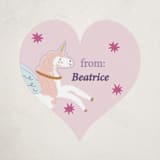 "Stellar Unicorn Valentine" - Custom Stickers in Candy by Painted Hawk Designs - Front