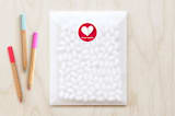 "paper heart" - Custom Stickers in Ruby by Lauren Rami - Front