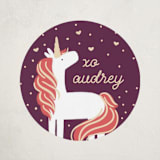 "Unicorn Shine" - Custom Stickers in Tangerine by JeAnna Casper - Front