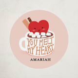 "Heart melted" - Custom Stickers in Peach by iamtanya - Front