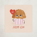 "Muffin Pal" - Custom Stickers in Strawberry by Leia Matt - Front