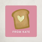 "Butter Friend" - Custom Stickers in Flamingo by Jackie Crawford - Front