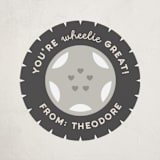 "Wheelie Great" - Custom Stickers in Asphalt by Alexandra Cohn - Front