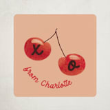 "Cherry Sweet" - Custom Stickers in Peach by Gwen Bedat - Front