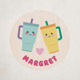 "Fill my cup" - Custom Stickers in Candy by Pixel and Hank - Front