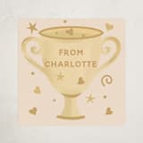 "A Prize Just For Being You" - Custom Stickers in Peach by Jennifer Holbrook - Front