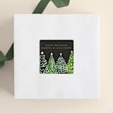 "Decorated Christmas trees" - Custom Stickers in Snow by Rosana Laiz Blursbyai - Front