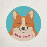 "A Pawsome Valentine" - Custom Stickers in Blue Raspberry by Sovelle - Front