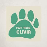 "Paw-some friend valentine" - Custom Stickers in Spearmint by Sheryn Kingon - Front