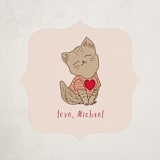 "join the dots cat" - Custom Stickers in Crimson by Kanika Mathur - Front