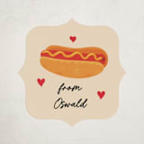 "Hot Dog" - Custom Stickers in Vanilla by Sherley Ferreira - Front