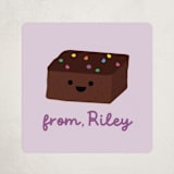 "Brownie Points" - Custom Stickers in Grape by Annie Holmquist - Front