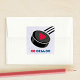 "Hockey Valentine" - Custom Stickers in Berry by Athena St Jacques - Front