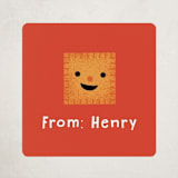 "Cheezy" - Custom Stickers in Peach by Annie Holmquist - Front