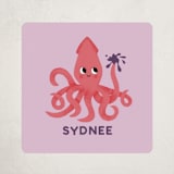 "Sweet Squid" - Custom Stickers in Lilac by Jessie Steury - Front