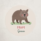 "No Wombat-er" - Custom Stickers in Cream by Erica Krystek - Front