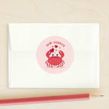 "Little crab" - Custom Stickers in Blush by Susan Asbill - Front