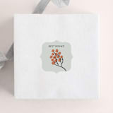 "Winter berry and greenery - brown" - Custom Stickers in Mist by Nina Leth - Front