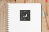 "Dotted Monogram" - Custom Stickers in Chalkboard by Olivia Kanaley Inman - Front