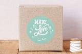 "Made With Love" - Custom Stickers in Mint by KirstenEva - Front