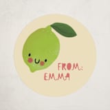 "Lime Zestie" - Custom Stickers in Lime by Caroline Harberd - Front