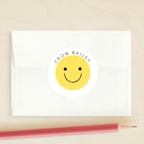 "Happy" - Custom Stickers in Butter by Angela Thompson - Front