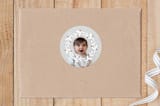 "A Baby Holiday" - Custom Stickers in Snow by Christina Novak - Front