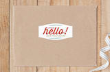 "Hand-crafted Hello" - Custom Stickers in Poppy by sue prue - Front