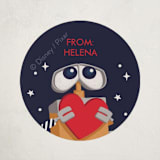 "Disney and Pixar's Wall-E and Eve" - Custom Stickers in Navy by tinaleeart - Front