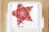 "Stenciled Star" - Custom Stickers in Stocking by Beth Schneider - Front