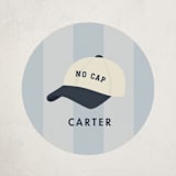 "no cap." - Custom Stickers in Baby Blue by Ellen Schlegelmilch - Front