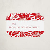 "Folk Poinsettia" - Custom Stickers in Poinsettia by Katharine Watson - Front